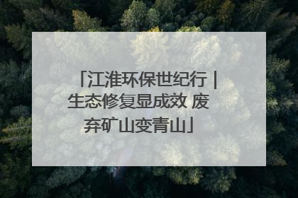 江淮环保世纪行｜生态修复显成效 废弃矿山变青山