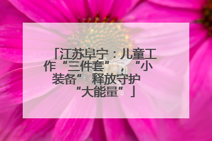 江苏阜宁：儿童工作“三件套”，“小装备” 释放守护 “大能量”