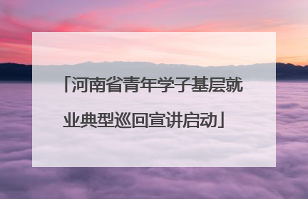 河南省青年学子基层就业典型巡回宣讲启动