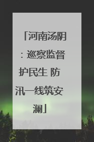 河南汤阴：巡察监督护民生 防汛一线筑安澜
