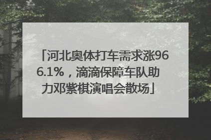 河北奥体打车需求涨966.1%，滴滴保障车队助力邓紫棋演唱会散场