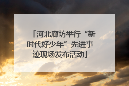 河北廊坊举行“新时代好少年”先进事迹现场发布活动