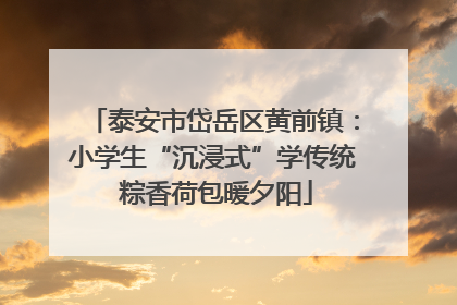 泰安市岱岳区黄前镇：小学生“沉浸式”学传统 粽香荷包暖夕阳