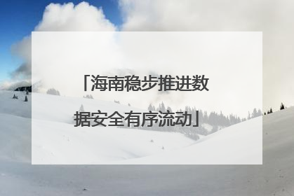 海南稳步推进数据安全有序流动
