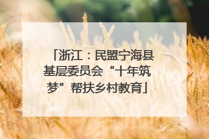 浙江：民盟宁海县基层委员会“十年筑梦”帮扶乡村教育