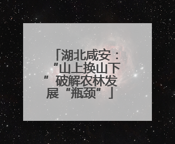 湖北咸安：“山上换山下”破解农林发展“瓶颈”