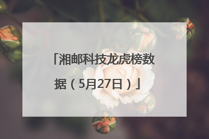 湘邮科技龙虎榜数据（5月27日）