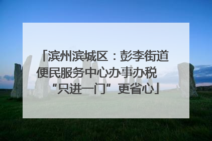 滨州滨城区：彭李街道便民服务中心办事办税 “只进一门”更省心