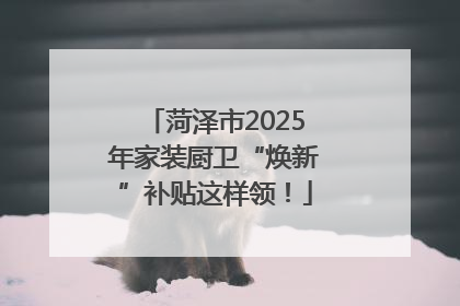 菏泽市2025年家装厨卫“焕新”补贴这样领！