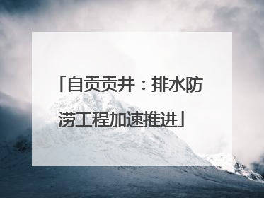 自贡贡井：排水防涝工程加速推进