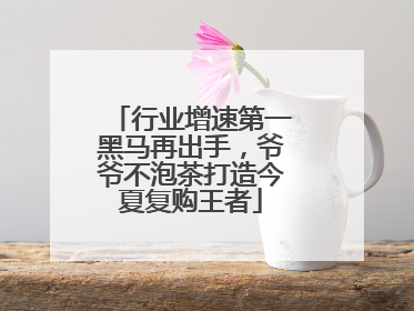 行业增速第一黑马再出手，爷爷不泡茶打造今夏复购王者