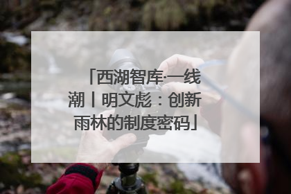西湖智库·一线潮丨明文彪：创新雨林的制度密码
