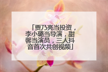 贾乃亮当投资，李小璐当导演，甜馨当演员，三人抖音首次共创视频