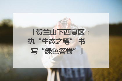贺兰山下西夏区：执“生态之笔” 书写“绿色答卷”