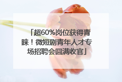 超60%岗位获得青睐！微短剧青年人才专场招聘会圆满收官