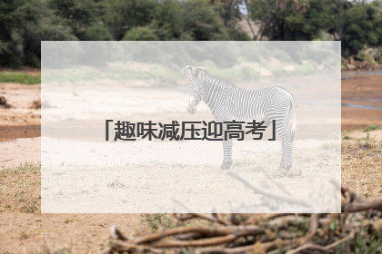 趣味减压迎高考