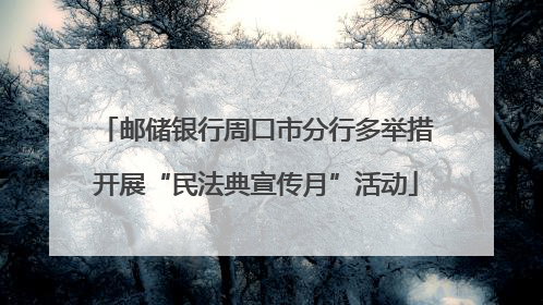 邮储银行周口市分行多举措开展“民法典宣传月”活动