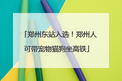 郑州东站入选！郑州人可带宠物猫狗坐高铁