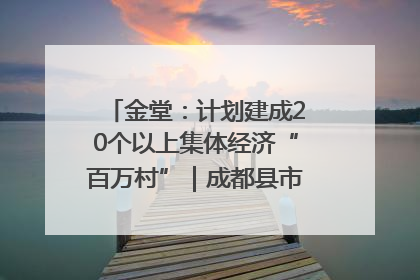 金堂：计划建成20个以上集体经济“百万村”｜成都县市新城高质量发展