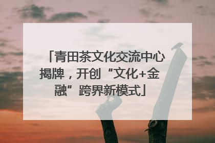 青田茶文化交流中心揭牌，开创“文化+金融”跨界新模式