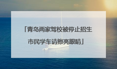 青岛两家驾校被停止招生 市民学车请擦亮眼睛