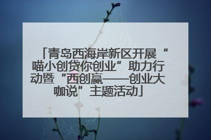 青岛西海岸新区开展“喵小创贷你创业”助力行动暨“西创赢——创业大咖说”主题活动