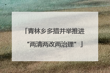 青林乡多措并举推进“两清两改两治理”