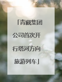 青藏集团公司首次开行塔河方向旅游列车