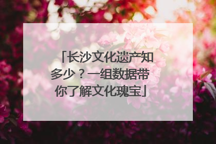 长沙文化遗产知多少？一组数据带你了解文化瑰宝