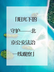 阳光下的守护——北京公安法治一线观察