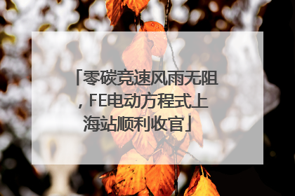 零碳竞速风雨无阻，FE电动方程式上海站顺利收官