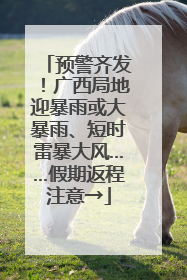预警齐发！广西局地迎暴雨或大暴雨、短时雷暴大风……假期返程注意→