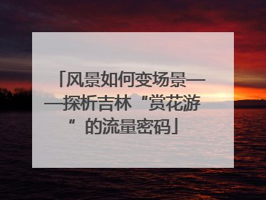 风景如何变场景——探析吉林“赏花游”的流量密码