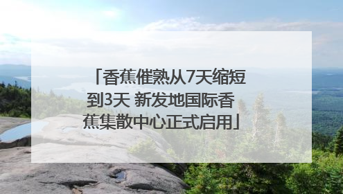 香蕉催熟从7天缩短到3天 新发地国际香蕉集散中心正式启用