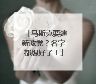 马斯克要建新政党？名字都想好了！