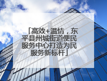 高效+温情，东平县州城街道便民服务中心打造为民服务新标杆