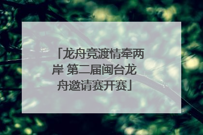 龙舟竞渡情牵两岸 第二届闽台龙舟邀请赛开赛