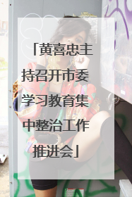 黄喜忠主持召开市委学习教育集中整治工作推进会
