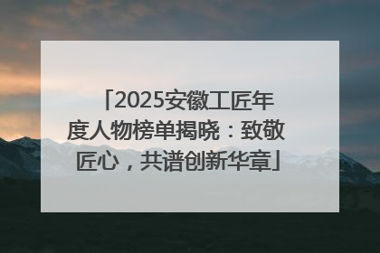 2025安徽工匠年度人物榜单揭晓：致敬匠心，共谱创新华章