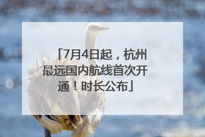 7月4日起，杭州最远国内航线首次开通！时长公布